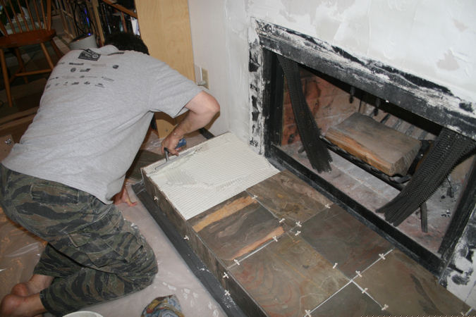 Tiling the hearth