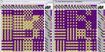 4-shaft double weave, 2 color blocks draft